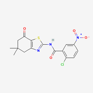 2-chloro-N-(5,5-dimethyl-7-oxo-4,5,6,7-tetrahydrobenzo[d]thiazol-2-yl)-5-nitrobenzamide