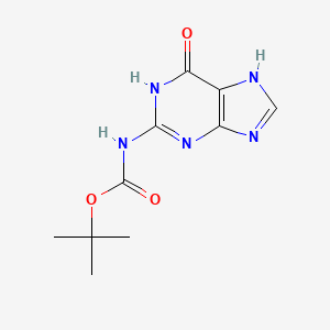 molecular formula C10H13N5O3 B2860149 2-(tert-Butoxycarbonylamino)-9H-purine-6(1H)-one CAS No. 309947-91-9