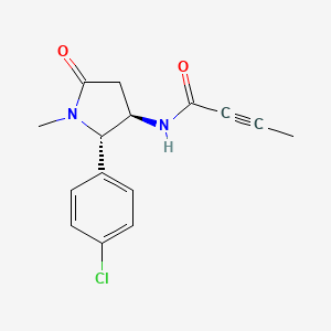 molecular formula C15H15ClN2O2 B2860151 N-[(2S,3R)-2-(4-Chlorophenyl)-1-methyl-5-oxopyrrolidin-3-yl]but-2-ynamide CAS No. 2411181-20-7