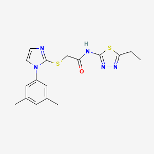 2-[1-(3,5-dimethylphenyl)imidazol-2-yl]sulfanyl-N-(5-ethyl-1,3,4-thiadiazol-2-yl)acetamide