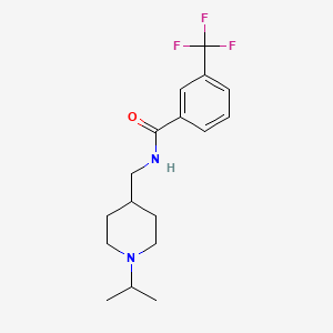molecular formula C17H23F3N2O B2860153 N-((1-异丙基哌啶-4-基)甲基)-3-(三氟甲基)苯甲酰胺 CAS No. 953961-56-3