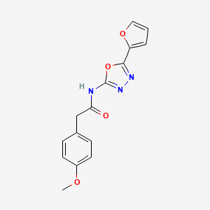 molecular formula C15H13N3O4 B2860156 N-(5-(furan-2-yl)-1,3,4-oxadiazol-2-yl)-2-(4-methoxyphenyl)acetamide CAS No. 922475-43-2