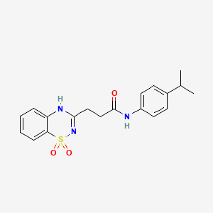 molecular formula C19H21N3O3S B2860158 3-(1,1-dioxido-2H-1,2,4-benzothiadiazin-3-yl)-N-(4-isopropylphenyl)propanamide CAS No. 946300-02-3