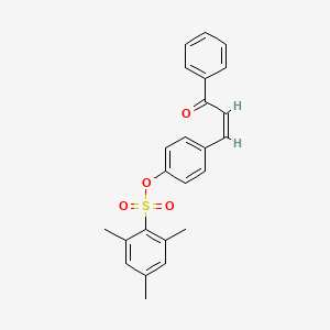 molecular formula C24H22O4S B2860166 4-[(Z)-3-氧代-3-苯基-1-丙烯基]苯基 2,4,6-三甲苯磺酸酯 CAS No. 298215-93-7
