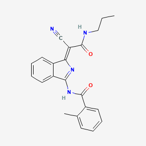 molecular formula C22H20N4O2 B2860167 (Z)-N-(1-(1-氰基-2-氧代-2-(丙氨基)乙叉基)-1H-异吲哚-3-基)-2-甲基苯甲酰胺 CAS No. 902035-52-3