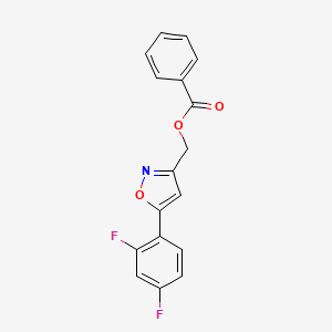 molecular formula C17H11F2NO3 B2860173 （5-(2,4-二氟苯基)异恶唑-3-基)甲基苯甲酸酯 CAS No. 1021060-28-5