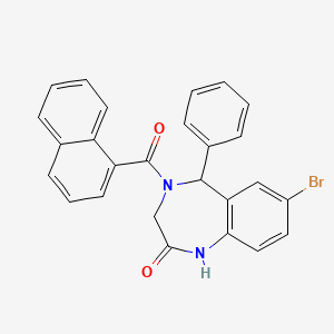 molecular formula C26H19BrN2O2 B2860175 7-bromo-4-(naphthalene-1-carbonyl)-5-phenyl-3,5-dihydro-1H-1,4-benzodiazepin-2-one CAS No. 533877-55-3