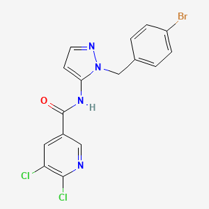 N-{1-[(4-bromophenyl)methyl]-1H-pyrazol-5-yl}-5,6-dichloropyridine-3-carboxamide