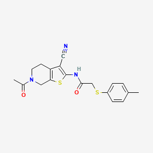 N-(6-acetyl-3-cyano-5,7-dihydro-4H-thieno[2,3-c]pyridin-2-yl)-2-(4-methylphenyl)sulfanylacetamide