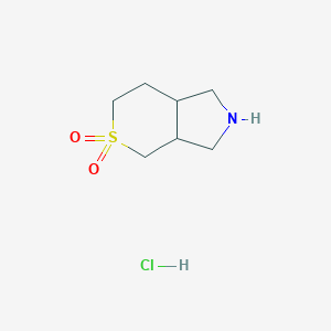 molecular formula C7H14ClNO2S B2860181 Octahydrothiopyrano[3,4-c]pyrrole 5,5-dioxide hydrochloride CAS No. 2138112-12-4