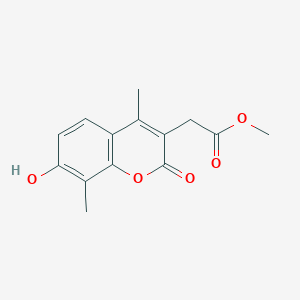 molecular formula C14H14O5 B2860183 Methyl 2-(7-hydroxy-4,8-dimethyl-2-oxochromen-3-yl)acetate CAS No. 433703-81-2