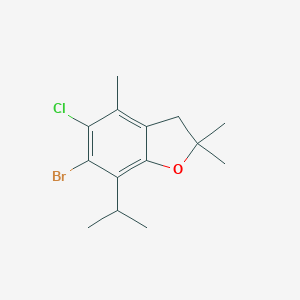 molecular formula C14H18BrClO B286019 6-Bromo-5-chloro-7-isopropyl-2,2,4-trimethyl-2,3-dihydro-1-benzofuran 
