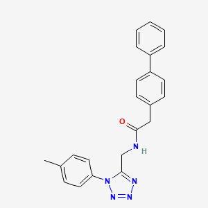 molecular formula C23H21N5O B2860194 2-([1,1'-联苯]-4-基)-N-((1-(对甲苯基)-1H-四唑-5-基)甲基)乙酰胺 CAS No. 921074-40-0