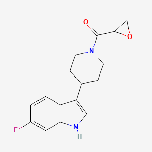 molecular formula C16H17FN2O2 B2860198 [4-(6-Fluoro-1H-indol-3-yl)piperidin-1-yl]-(oxiran-2-yl)methanone CAS No. 2411264-09-8