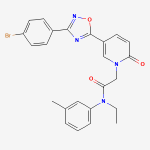 molecular formula C24H21BrN4O3 B2860200 2-{5-[3-(4-bromophenyl)-1,2,4-oxadiazol-5-yl]-2-oxopyridin-1(2H)-yl}-N-ethyl-N-(3-methylphenyl)acetamide CAS No. 1326821-83-3