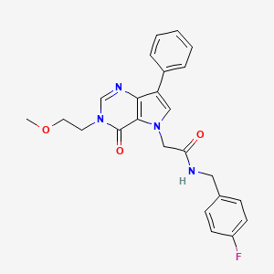 molecular formula C24H23FN4O3 B2860202 N-(4-fluorobenzyl)-2-[3-(2-methoxyethyl)-4-oxo-7-phenyl-3,4-dihydro-5H-pyrrolo[3,2-d]pyrimidin-5-yl]acetamide CAS No. 1251559-17-7