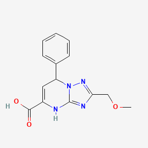 molecular formula C14H14N4O3 B2860203 2-(甲氧基甲基)-7-苯基-4,7-二氢-[1,2,4]三唑并[1,5-a]嘧啶-5-甲酸 CAS No. 1219552-78-9