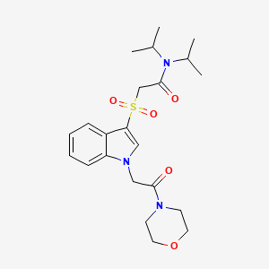 molecular formula C22H31N3O5S B2860209 N,N-diisopropyl-2-((1-(2-morpholino-2-oxoethyl)-1H-indol-3-yl)sulfonyl)acetamide CAS No. 878058-45-8