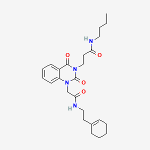 molecular formula C25H34N4O4 B2860213 N-butyl-3-(1-(2-((2-(cyclohex-1-en-1-yl)ethyl)amino)-2-oxoethyl)-2,4-dioxo-1,2-dihydroquinazolin-3(4H)-yl)propanamide CAS No. 899786-92-6