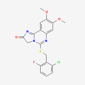 5-[(2-chloro-6-fluorobenzyl)sulfanyl]-8,9-dimethoxyimidazo[1,2-c]quinazolin-2(3H)-one