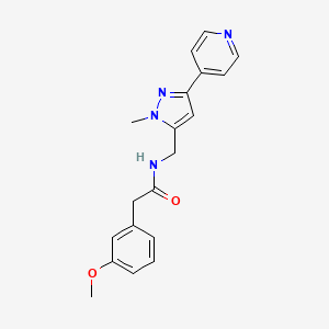 2-(3-Methoxyphenyl)-N-[(2-methyl-5-pyridin-4-ylpyrazol-3-yl)methyl]acetamide