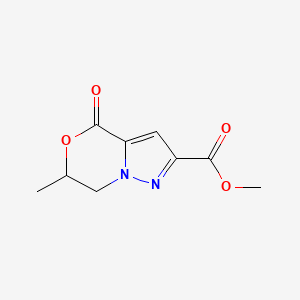 molecular formula C9H10N2O4 B2860219 6-甲基-4-氧代-6H,7H-吡唑并[3,2-C][1,4]噁嗪-2-羧酸甲酯 CAS No. 1820686-06-3