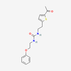 molecular formula C17H20N2O3S B2860231 1-(2-(5-乙酰噻吩-2-基)乙基)-3-(2-苯氧基乙基)脲 CAS No. 2034597-06-1