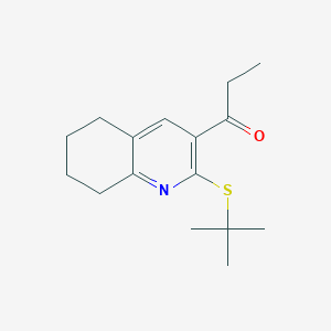 molecular formula C16H23NOS B286024 1-[2-(Tert-butylsulfanyl)-5,6,7,8-tetrahydro-3-quinolinyl]-1-propanone 
