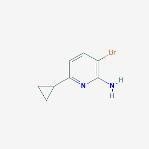 molecular formula C8H9BrN2 B2860240 3-溴-6-环丙基吡啶-2-胺 CAS No. 1508445-19-9