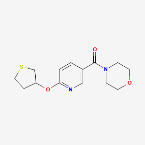 molecular formula C14H18N2O3S B2860245 Morpholino(6-((tetrahydrothiophen-3-yl)oxy)pyridin-3-yl)methanone CAS No. 2034432-16-9