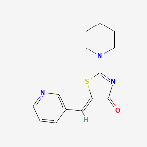 molecular formula C14H15N3OS B2860254 (Z)-2-(piperidin-1-yl)-5-(pyridin-3-ylmethylene)thiazol-4(5H)-one CAS No. 1552281-62-5