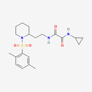 molecular formula C20H29N3O4S B2860255 N1-环丙基-N2-(2-(1-((2,5-二甲苯基)磺酰基)哌啶-2-基)乙基)草酰胺 CAS No. 898461-36-4