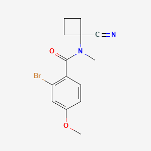 molecular formula C14H15BrN2O2 B2860258 2-bromo-N-(1-cyanocyclobutyl)-4-methoxy-N-methylbenzamide CAS No. 1797627-10-1