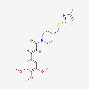 (E)-1-(4-(((4-methylthiazol-2-yl)thio)methyl)piperidin-1-yl)-3-(3,4,5-trimethoxyphenyl)prop-2-en-1-one