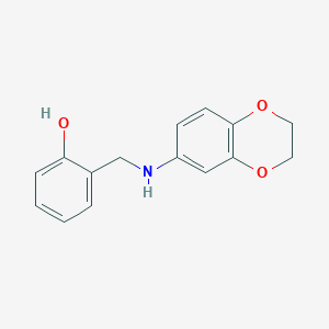 molecular formula C15H15NO3 B2860276 2-[(2,3-二氢-1,4-苯并二噁杂环-6-基氨基)甲基]苯酚 CAS No. 329779-38-6