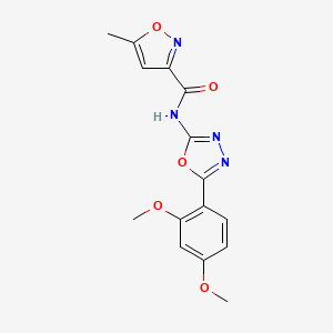 molecular formula C15H14N4O5 B2860283 N-(5-(2,4-dimethoxyphenyl)-1,3,4-oxadiazol-2-yl)-5-methylisoxazole-3-carboxamide CAS No. 941909-52-0