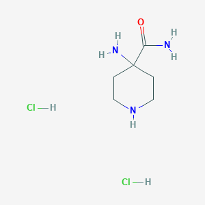 molecular formula C6H15Cl2N3O B2860285 4-Aminopiperidine-4-carboxamide dihydrochloride CAS No. 2160549-43-7