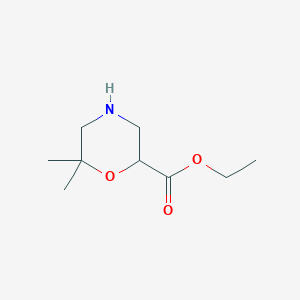 molecular formula C9H17NO3 B2860289 Ethyl 6,6-dimethylmorpholine-2-carboxylate CAS No. 2091508-71-1
