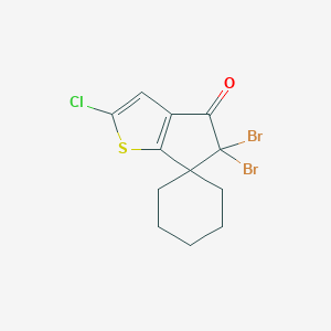 molecular formula C12H11Br2ClOS B286029 5,5-dibromo-2-chloro-5,6-dihydrospiro(4H-cyclopenta[b]thiophene-6,1'-cyclohexane)-4-one 