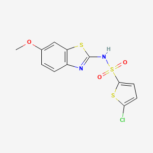 molecular formula C12H9ClN2O3S3 B2860296 5-氯-N-(6-甲氧基苯并[d]噻唑-2-基)噻吩-2-磺酰胺 CAS No. 899245-06-8