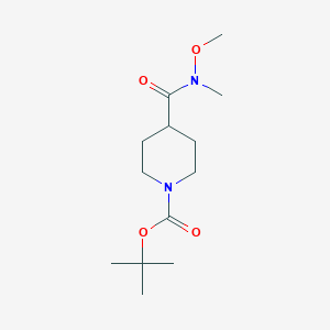molecular formula C13H24N2O4 B028603 叔丁基 4-(甲氧基(甲基)氨基甲酰基)哌啶-1-羧酸酯 CAS No. 139290-70-3