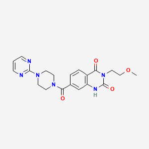molecular formula C20H22N6O4 B2860302 3-(2-甲氧基乙基)-7-(4-(嘧啶-2-基)哌嗪-1-羰基)喹唑啉-2,4(1H,3H)-二酮 CAS No. 2034513-68-1