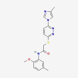 N-(2-methoxy-5-methylphenyl)-2-((6-(4-methyl-1H-imidazol-1-yl)pyridazin-3-yl)thio)acetamide