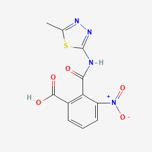 molecular formula C11H8N4O5S B2860320 N-(5-Methyl-[1,3,4]thiadiazol-2-yl)-3-nitro-phthalamic acid CAS No. 312594-47-1