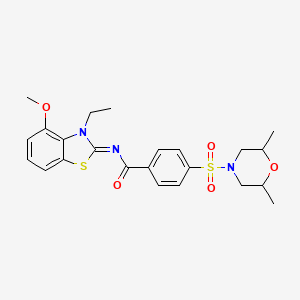 molecular formula C23H27N3O5S2 B2860323 (Z)-4-((2,6-二甲基吗啉)磺酰基)-N-(3-乙基-4-甲氧基苯并[d]噻唑-2(3H)-亚甲基)苯甲酰胺 CAS No. 533868-55-2