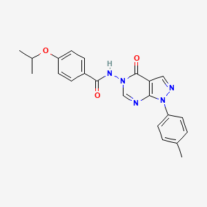 molecular formula C22H21N5O3 B2860324 4-isopropoxy-N-(4-oxo-1-(p-tolyl)-1H-pyrazolo[3,4-d]pyrimidin-5(4H)-yl)benzamide CAS No. 899966-59-7