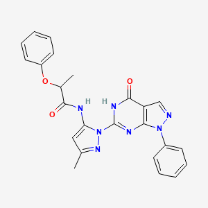 N-(3-methyl-1-(4-oxo-1-phenyl-4,5-dihydro-1H-pyrazolo[3,4-d]pyrimidin-6-yl)-1H-pyrazol-5-yl)-2-phenoxypropanamide