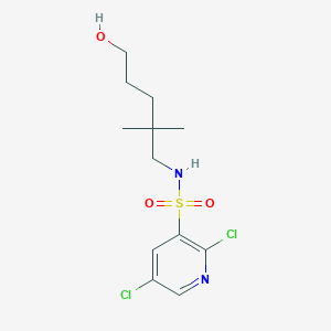 molecular formula C12H18Cl2N2O3S B2860332 2,5-dichloro-N-(5-hydroxy-2,2-dimethylpentyl)pyridine-3-sulfonamide CAS No. 2094196-84-4