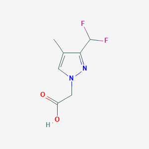 molecular formula C7H8F2N2O2 B2860333 [3-(二氟甲基)-4-甲基-1H-吡唑-1-基]乙酸 CAS No. 1855889-61-0