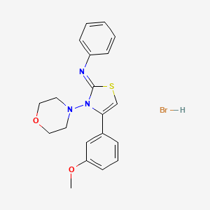 molecular formula C20H22BrN3O2S B2860337 (Z)-N-(4-(3-methoxyphenyl)-3-morpholinothiazol-2(3H)-ylidene)aniline hydrobromide CAS No. 1217236-95-7